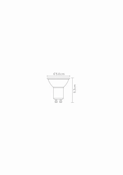 Lucide MR16 - Lámpara led - Ø 5 cm - LED Regul. - GU10 - 1x5W 3000K - Blanco - técnico